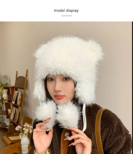 Title 6, Winter earflap beanie hat for women, thick plus...