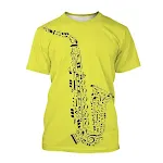 Camiseta masculina fashion 3D instrumento musical manga curta digital, design moderno e fresco, ideal para amantes da música. — foto 5