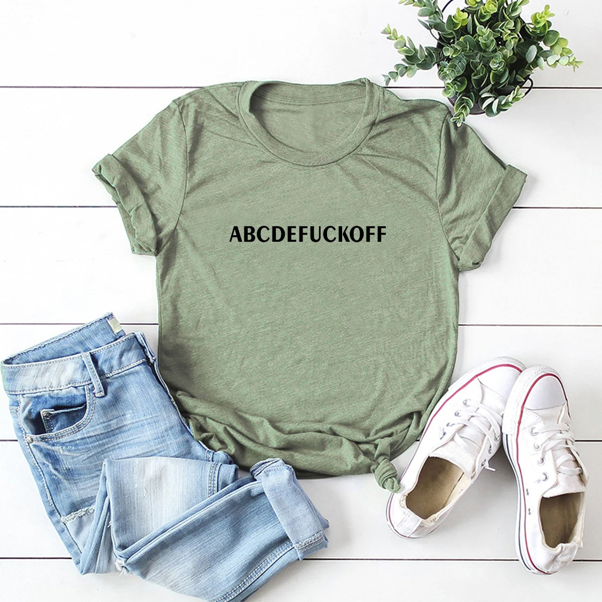 Disponibile su Amazon Wish Ebay T-shirt da donna a maniche corte con lettera di parodia europea e americana Fuck Off — foto 28