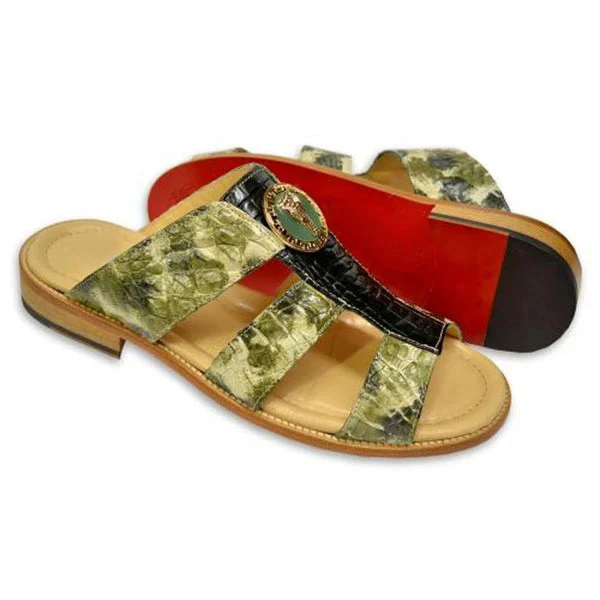 Title 1, Mens Flat Wedge Heel Fish Mouth Hollow Sandals...