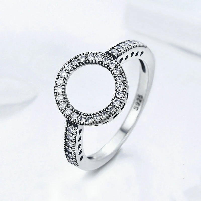Anillo de plata de ley S925 sencillo con incrustaciones para mujer Elegante y atemporal, perfecto para uso diario o regalo especial. — foto 3