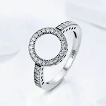 Anillo de plata de ley S925 sencillo con incrustaciones para mujer Elegante y atemporal, perfecto para uso diario o regalo especial. — foto 3