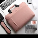 Przenośna torba na laptopa w jednolitym kolorze, duża pojemność. Solidna ochrona i stylowy transport laptopa, idealna do pracy i podróży. — zdjęcie 2