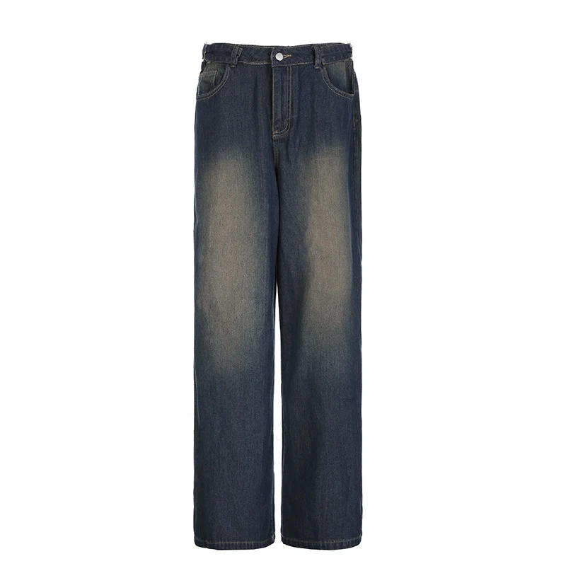 Pantalones de calle anchos de cintura alta para mujer, corte recto y sueltos, estilo casual y cómodo para un look moderno y elegante. — foto 2