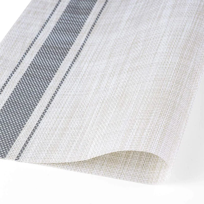 Title 3, Japanese Linen Striped PVC Placemat, Non-slip, ...