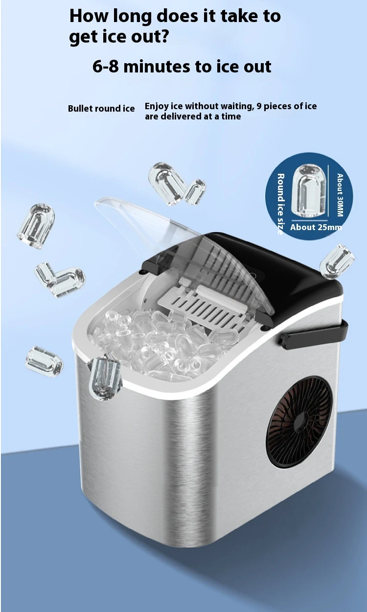 Small Home Ice Machine. Quickly make ice for drinks, cocktails, and parties. Perfect for home use, enjoying cold beverag — photo 10