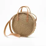 New Round Portable Straw Woven Bag, Shoulder Bag, Hand-Woven Wholesale — photo 5
