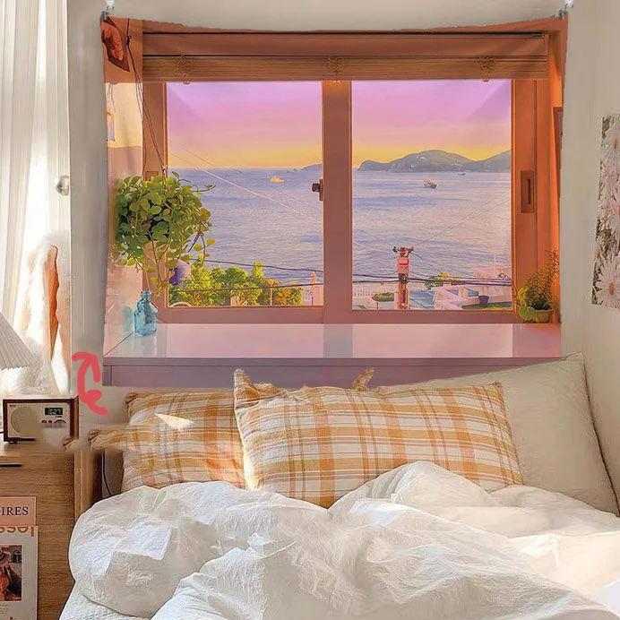 Title 20, False Window Window Scenery Background Cloth, c...
