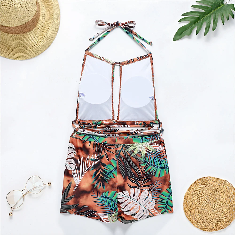 Bikini de traje de baño con tirantes cruzados y múltiples cuerdas, cintura alta, estilo bóxer para Europa y América. — foto 7