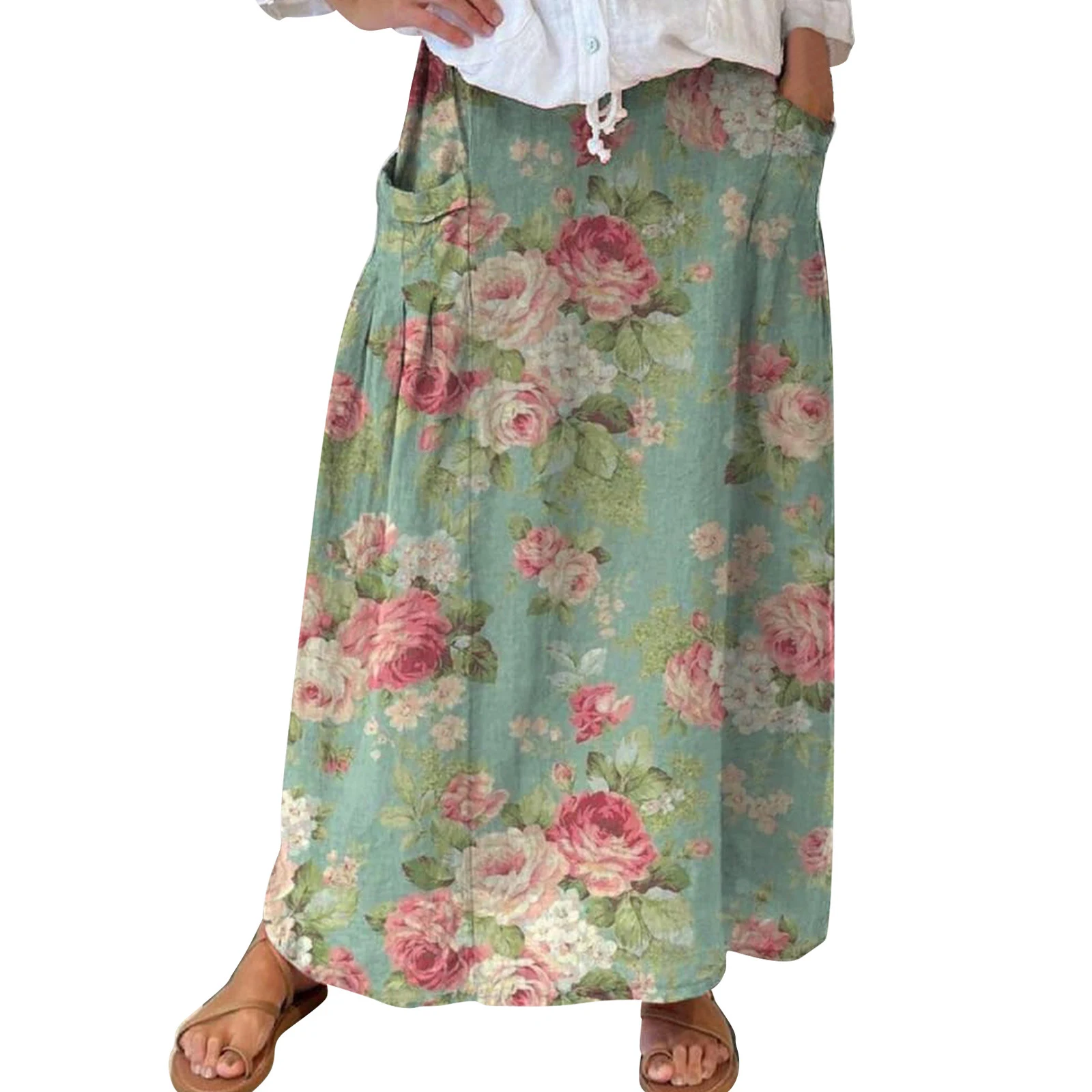 Vestido Casual Retro Floral para Vacaciones Elegante y Cómodo Perfecto para un Estilo Relajado en Días Soleados y Celebraciones Especiales — foto 3