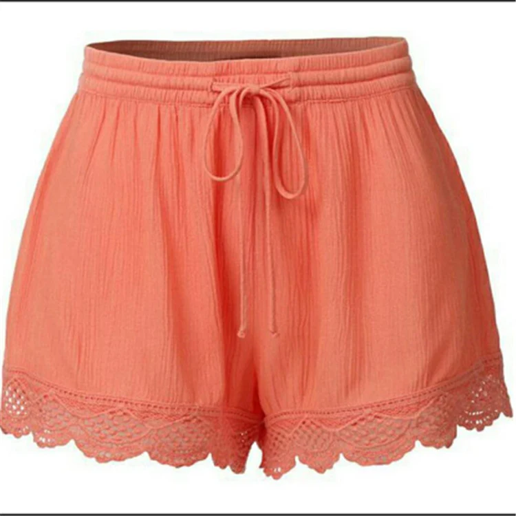 Dames effen kleur shorts met vetersluiting, casual broeken. Comfortabele en stijlvolle korte broek, ideaal voor dagelijks gebruik en vrije tijd. — foto 6