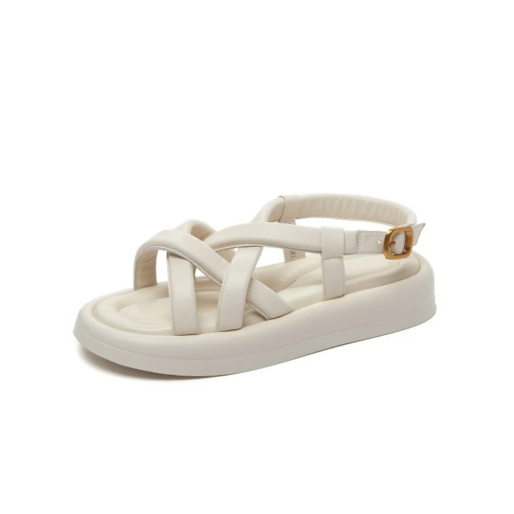 Blauwe Platte Romeinse Sandalen met Kruisbandjes Comfortabele Zomerschoenen voor Dames Stijlvol en Perfect voor Strandvakanties en Dagelijks Gebruik — foto 4
