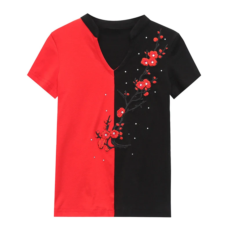 Title 3, Summer Fashion Contrast V-neck T-shirt – Stay c...