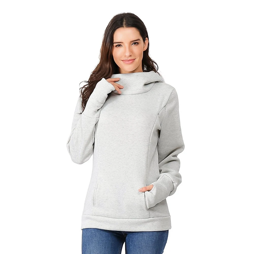 Felpa con cappuccio spessa per donne incinte Cappotto premaman caldo e confortevole Ideale per l'inverno o climi freddi Abbigliamento premaman morbido e avvolgente — foto 16