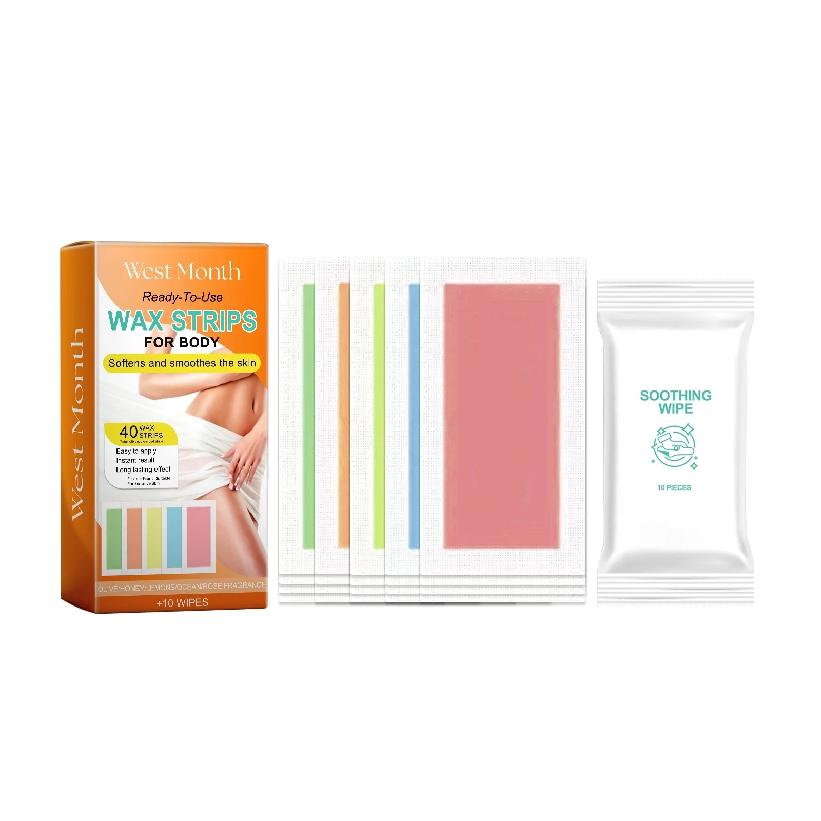 Waxstrips voor het lichaam Eenvoudig en effectief ontharen voor een zijdezachte huid. Langdurig resultaat, verwijdert ongewenste haartjes gemakkelijk. — foto 1