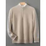 Sheep Wool Sweater with half-height Zip and round neck. Warm knitted sweater, ideal for everyday use. Provides superior — photo 4