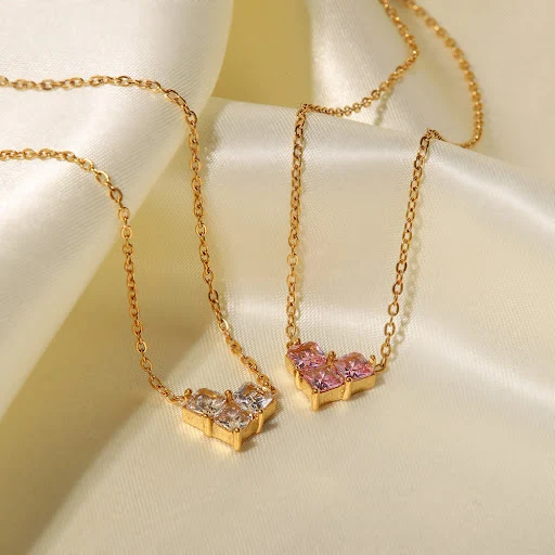 Title 5, Collar con colgante de acero inoxidable dorado ...