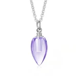 Colar com pingente de pétala de cristal feminino Joia da moda Elegância e brilho Presente ideal Design floral Charmoso e delicado Acessório feminino — foto 2