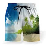 Kokosprint strandshorts met elastische tailleband en trekkoord, losse pasvorm voor ultiem comfort en stijl op het strand. — foto 6