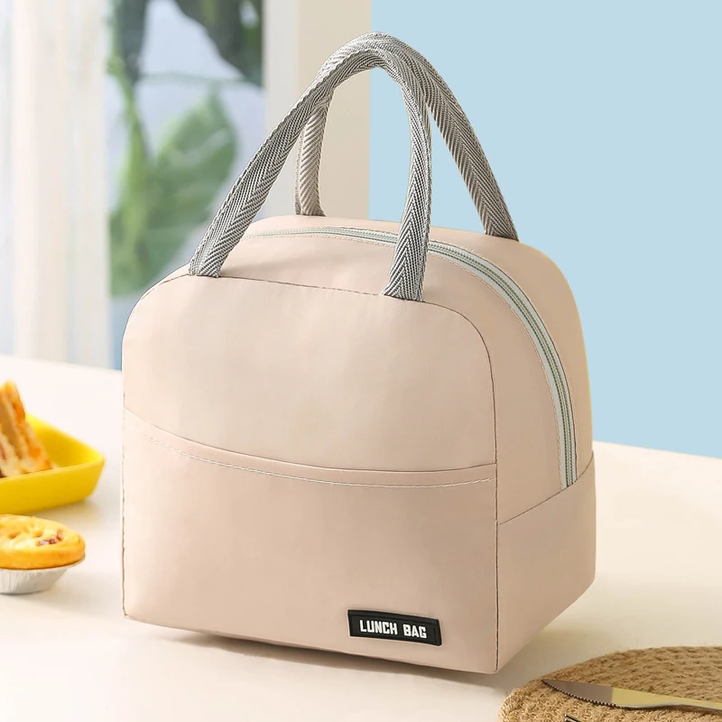 Tragbare Twill-Lunchtasche mit Thermoisolierung und Verdickung, hält Speisen kühl und frisch, ideal für unterwegs. — foto 3
