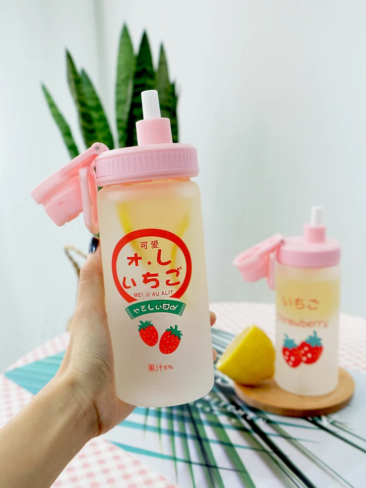 Frosted Summer Straw Cup, Large-capacity Glass with Graduated Water Cup. Perfect for hydration, easy to use and stylish — photo 12