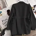 Giacca coreana primaverile e autunnale da donna, vestibilità slim, snellente, elegante, alla moda, nera con piccola coda. — foto 4