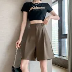 Dames zomer shorts, dun, los, casual, wijde pijpen, hoge taille, pak shorts voor comfortabele en luchtige zomerse dagen. — foto 5