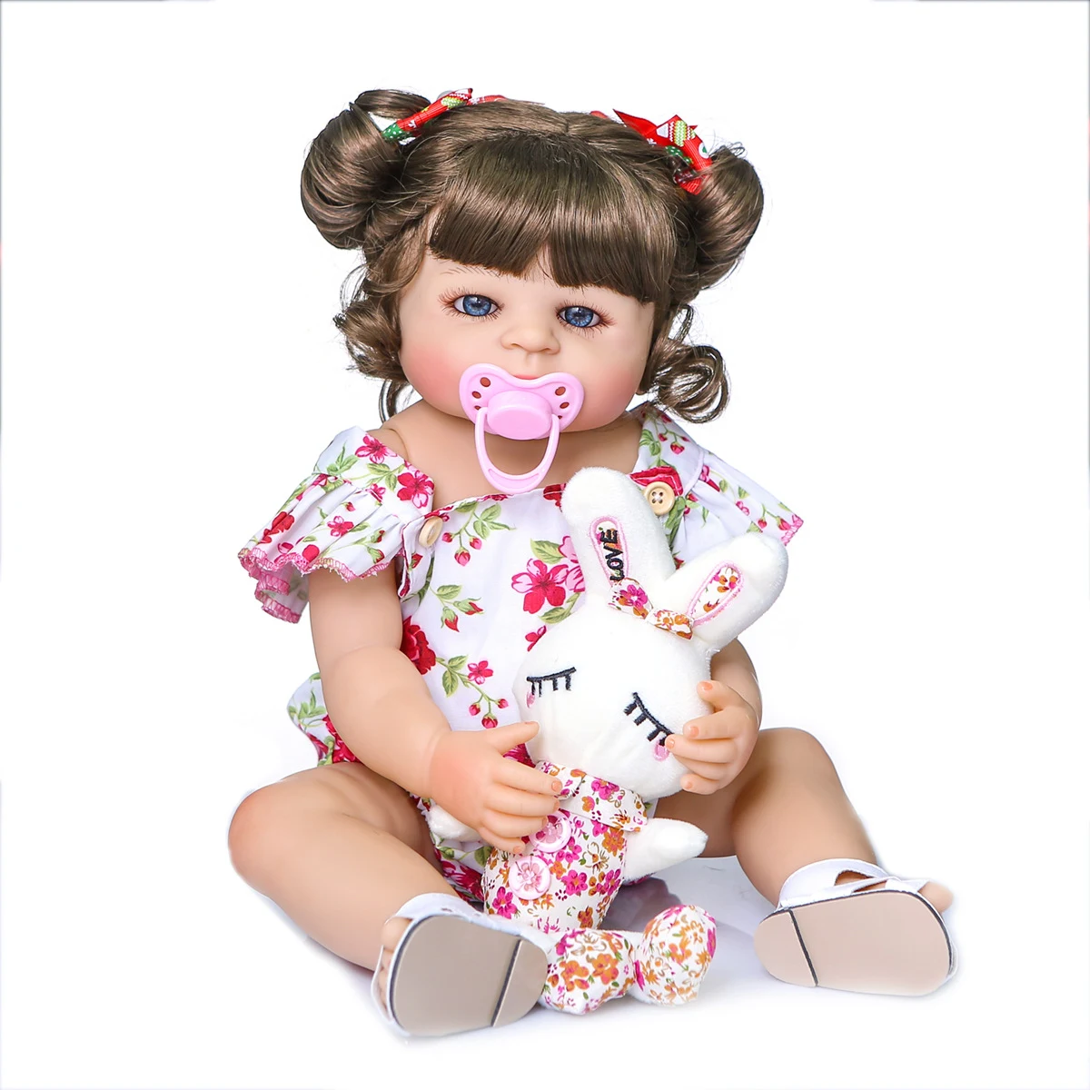 Bambola simulazione neonato in plastica da 55 cm, può fare il bagno in acqua, regalo creativo e divertente per bambini. — foto 4