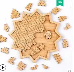 Quebra-cabeça Decifre Tio Fofo Dinossauro Cubo de Madeira Escher — foto 7