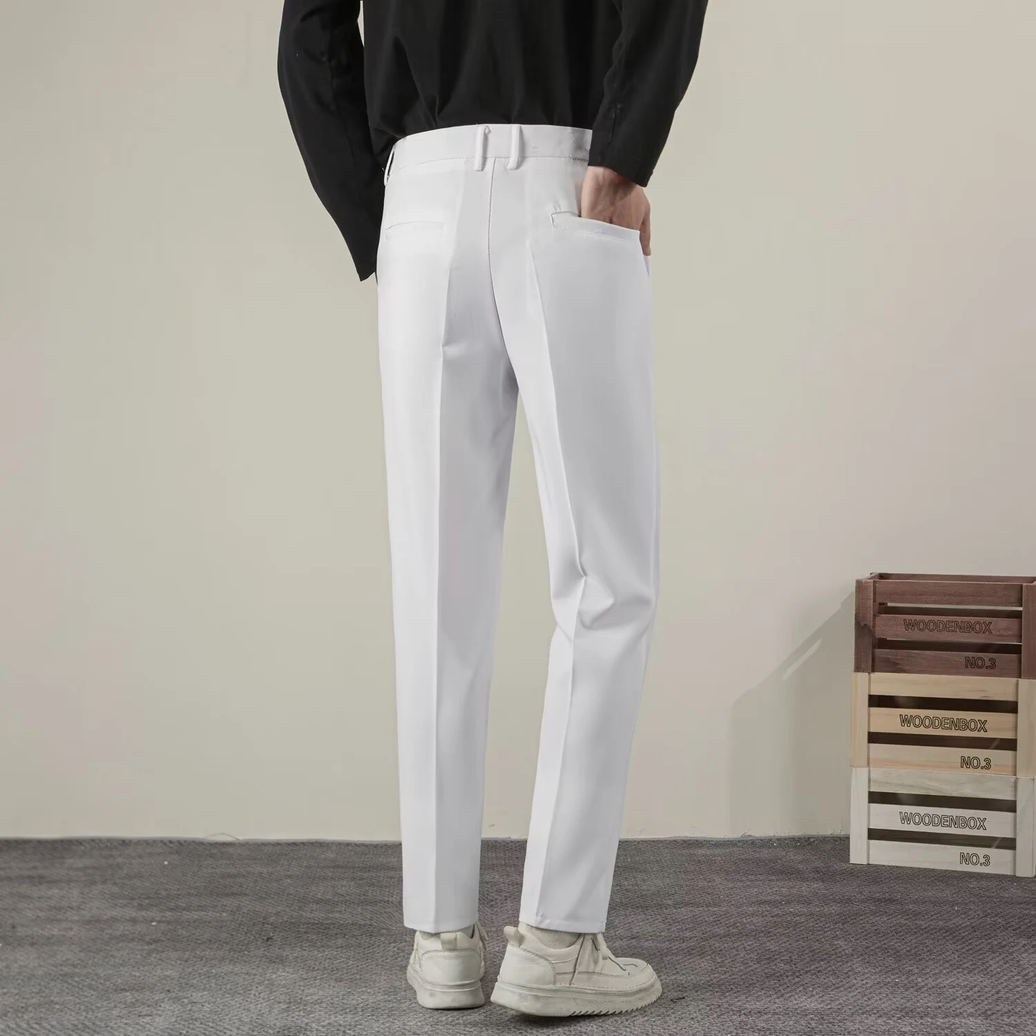Heren Casual Pantalon Rechte pasvorm Draagcomfort en stijl voor dagelijks gebruik Veelzijdig en geschikt voor diverse gelegenheden Modern en tijdloos design — foto 6