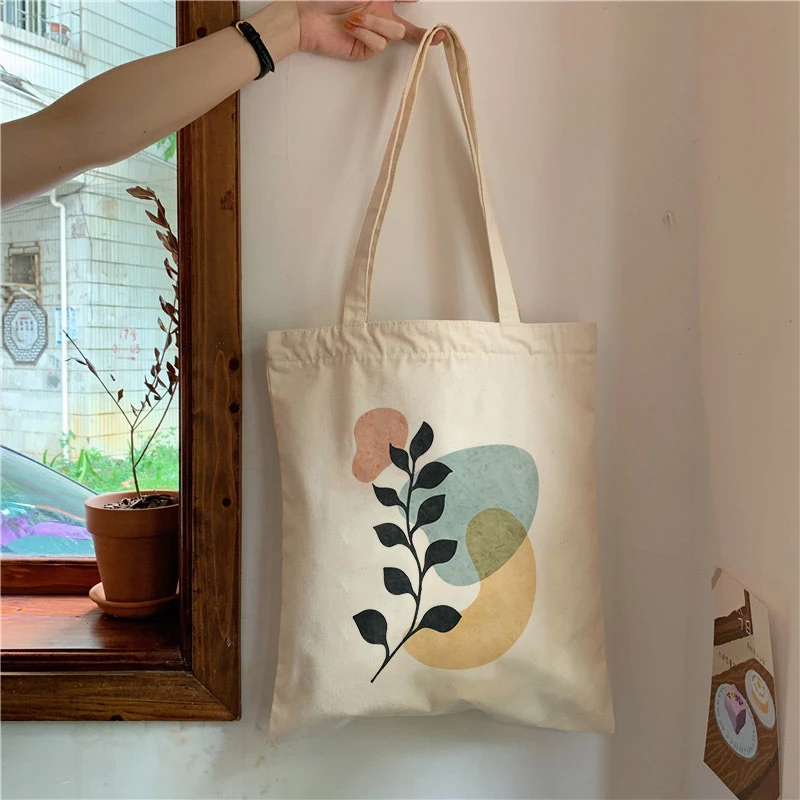 Bolsa de lona com estampa de plantas para estudantes, design criativo de um ombro, perfeita para livros e um visual estiloso. — foto 8