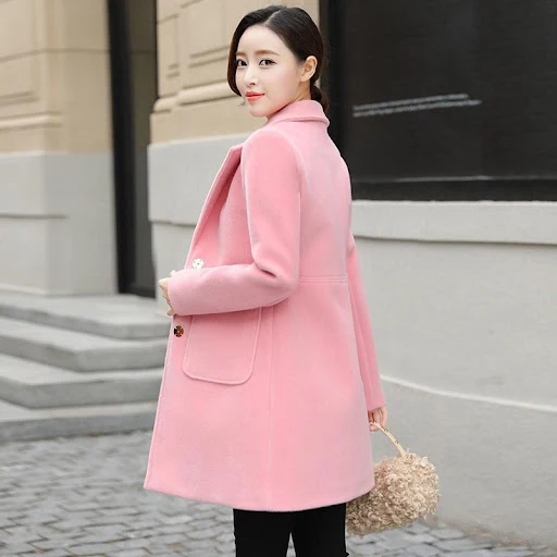Title 4, Womens Woolen Coat Mid-length Korean Style Win...