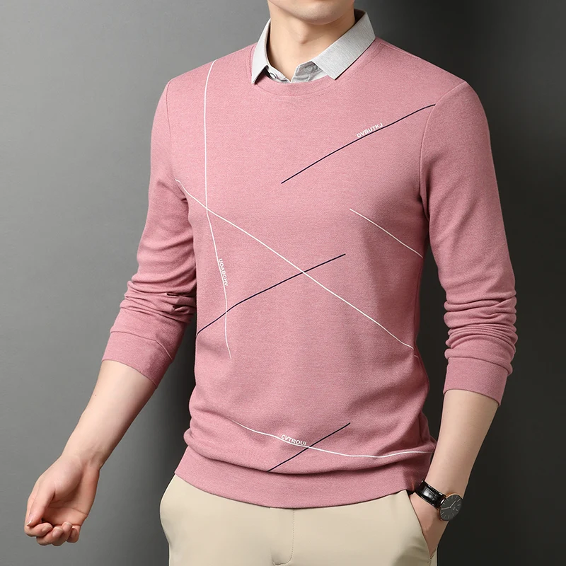 Title 2, Mens Casual Fashion Shirt Collar Sweater Styli...