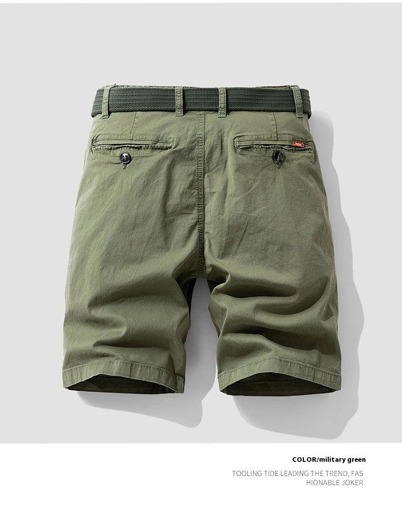 Pantalon pour homme Hong Kong Style, coupe droite ample, cinquième, été. Confort et style décontracté pour l'été. Idéal pour les journées chaudes. — photo 9