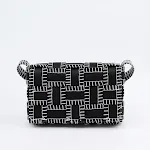 Black embroidered white