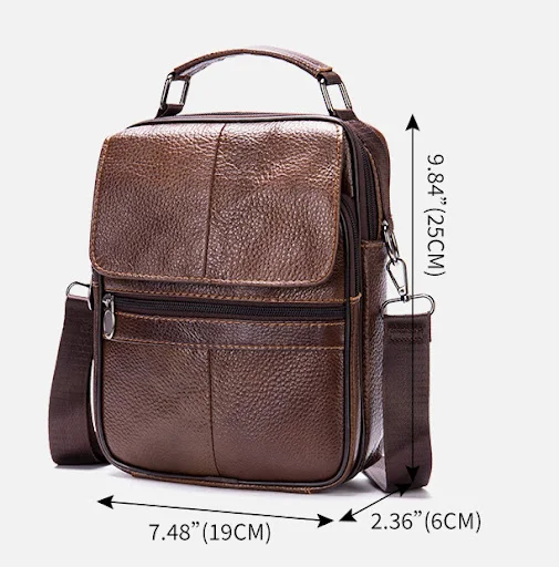 Title 1, Bolsa Vertical Casual de Couro Masculina – Conf...