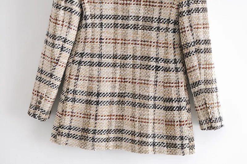 Title 6, New Plaid Texture Double-Breasted Casual Blazer