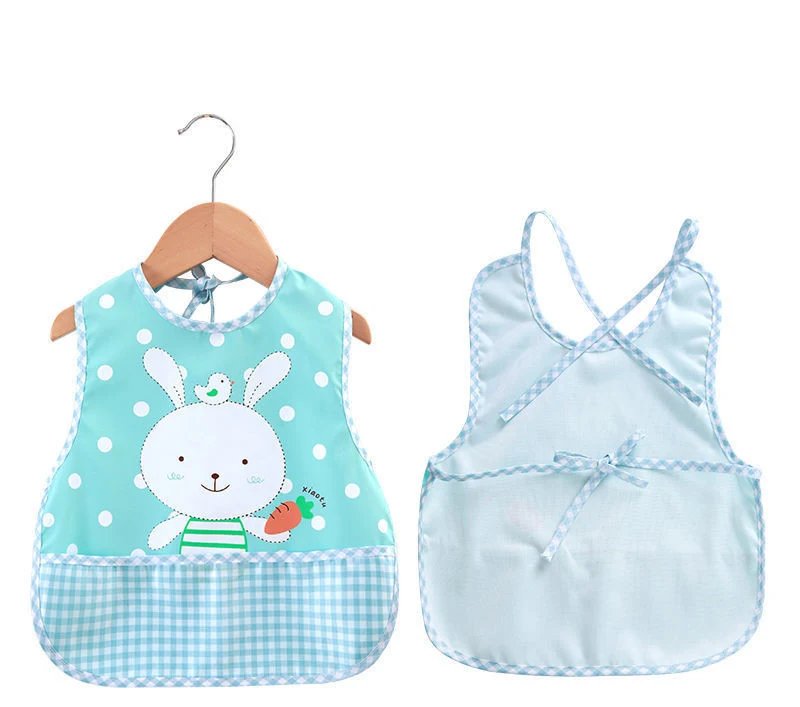 Babador infantil com mangas, bolso para arroz, à prova d'água e sujeira, sem mangas, para refeições de bebês e crianças. — foto 10