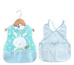 Babador infantil com mangas, bolso para arroz, à prova d'água e sujeira, sem mangas, para refeições de bebês e crianças. — foto 10