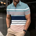 Camiseta casual de manga curta com estampa de bloco de cores. Perfeita para um visual descontraído e moderno. Conforto e estilo para todas as ocasiões. — foto 5