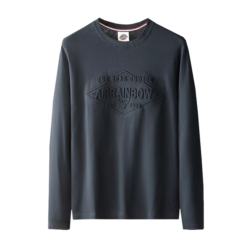 Camiseta de manga larga 100% algodón para hombre Otoño Camiseta estampada Camiseta interior suave y transpirable, ideal para el día a día. — foto 10
