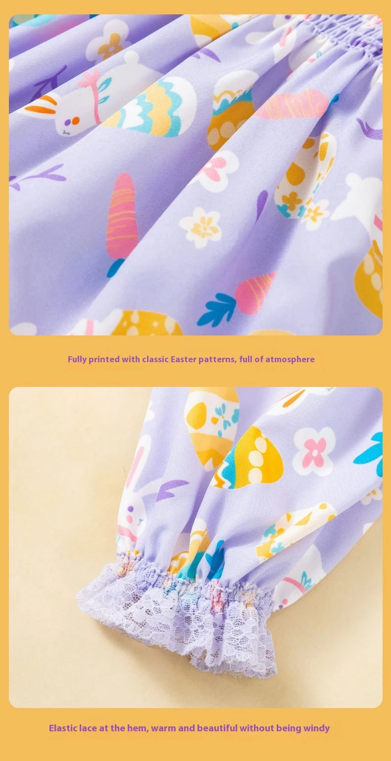 Title 7, Macacão de Páscoa para Meninas Crianças Roupa d...