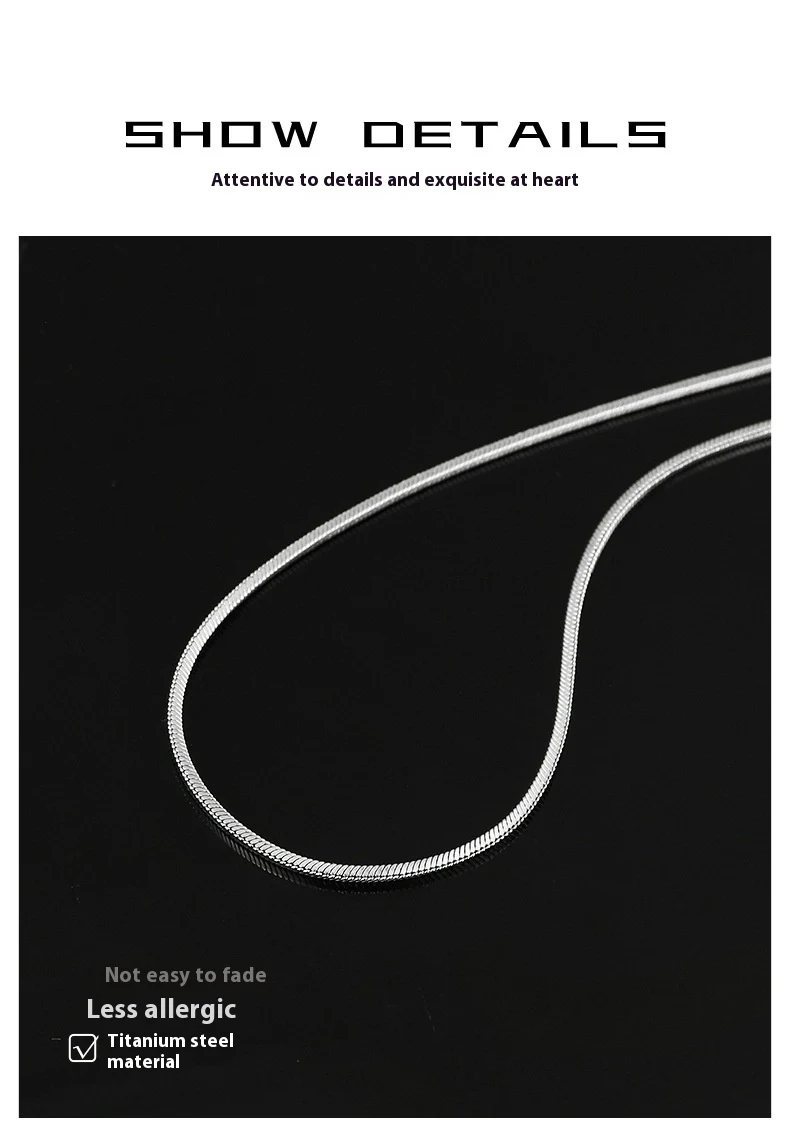Title 5, Corrente de clavícula masculina em aço titânio ...