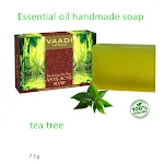 Sabonete de mãos orgânico India Vaadi com óleo essencial de melaleuca 75g, pacote com três. Limpeza suave e natural para as mãos. — foto 3