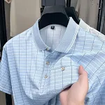 Roupas de verão de seda de gelo masculinas, 40-50 anos, meia-idade e idosos. Conforto e frescor para o verão, respirável e leve, ideal para climas quentes. — foto 4