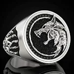 Anel Hunter Wolf para homens, design de lobo, aço inoxidável resistente e elegante, o presente ideal para caçadores e amantes da natureza. — foto 3