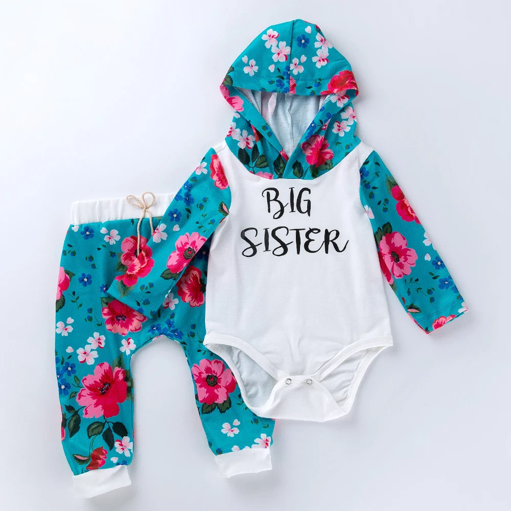 Conjunto de dos piezas para bebé de 0 a 2 años, incluye un romper de manga larga estampado y pantalones harén, ideal para comodidad y estilo. — foto 1
