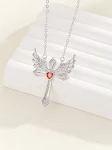 Colar com pingente de asas de anjo românticas femininas, estilo Cupido. Ideal para expressar amor e elegância. Um presente perfeito para ela. — foto 6