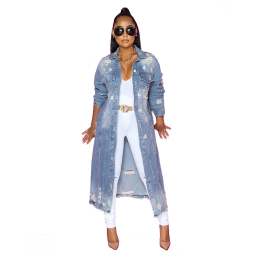 Title 6, Cappotto in denim lavato a maniche lunghe e ves...