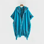 Loose Fringe Peacock Blue
